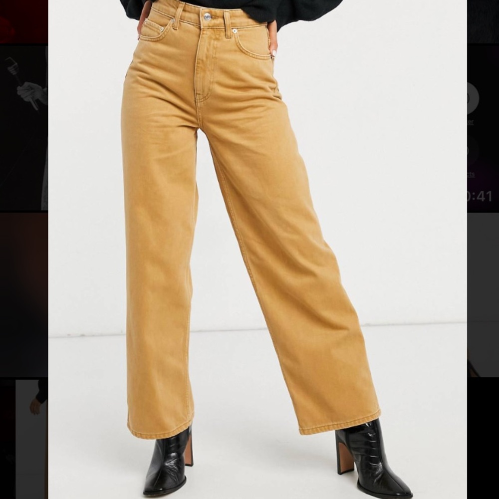 ASOS design dad jeans in camel